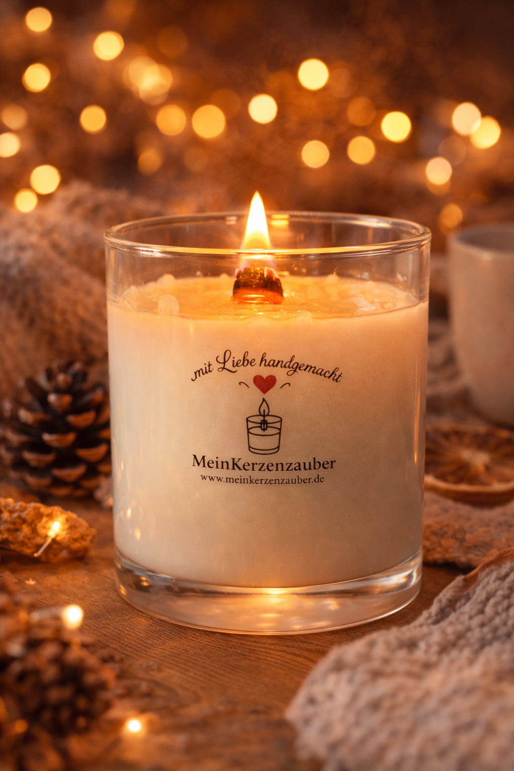 Duftkerze  Zitronen Mittel (140g) ätherisches Öl - MeinKerzenzauber