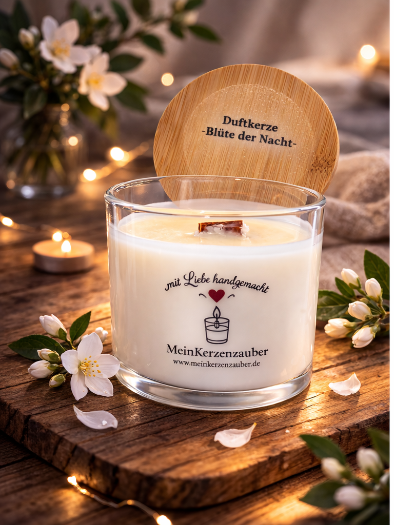 Duftkerze Blüte der Nacht Mittel (140g) - MeinKerzenzauber