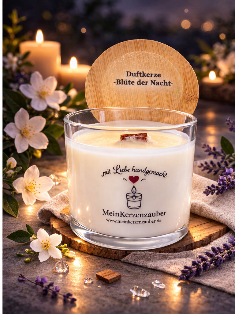 Duftkerze Blüte der Nacht Mittel (140g) - MeinKerzenzauber
